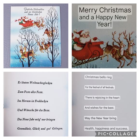 Vintage Original GERMAN Christmas Cards Lot of 5 - Picture 5 of 7